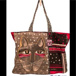 Laurel Burch large tote cat design
